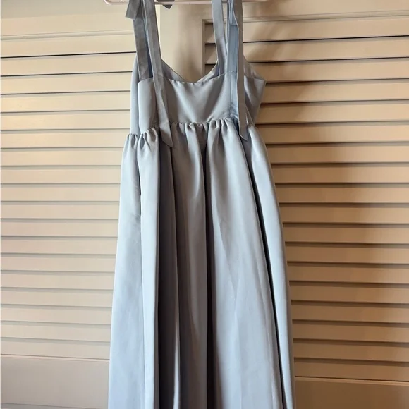 BHLDN Elanor Taffeta Midi Dress In Blue - Picture 6 of 9
